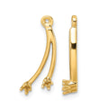 14k 2 Stone Dangle Diamond Earrings Jacket Mountings