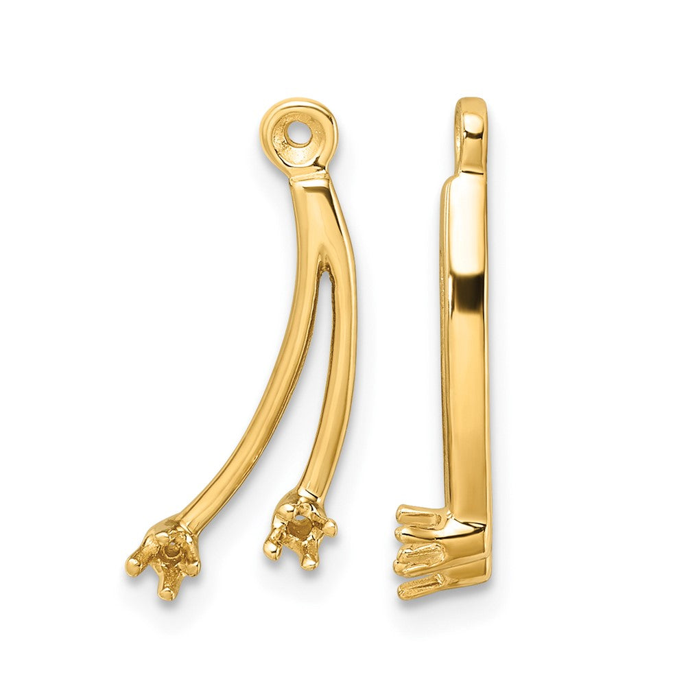 14k 2 Stone Dangle Diamond Earrings Jacket Mountings