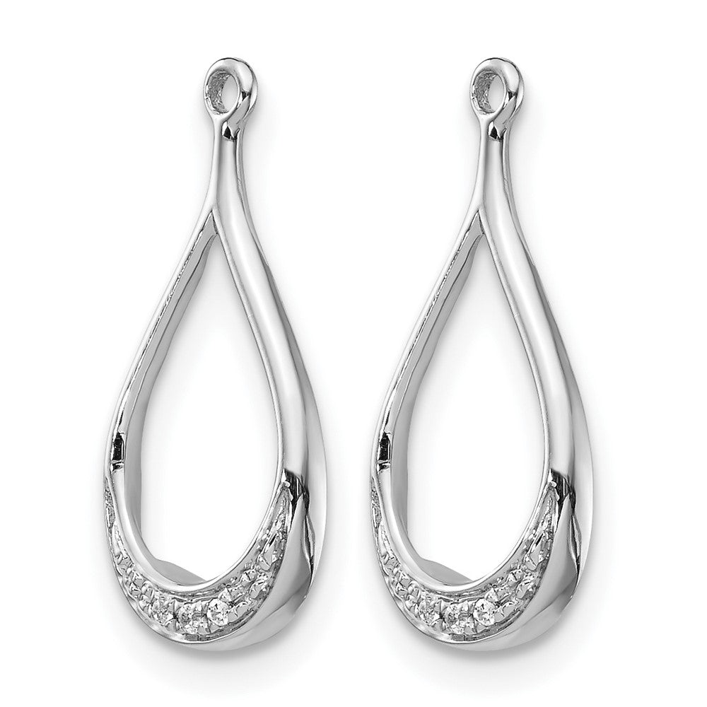14k White Gold Diamond Earring Jackets