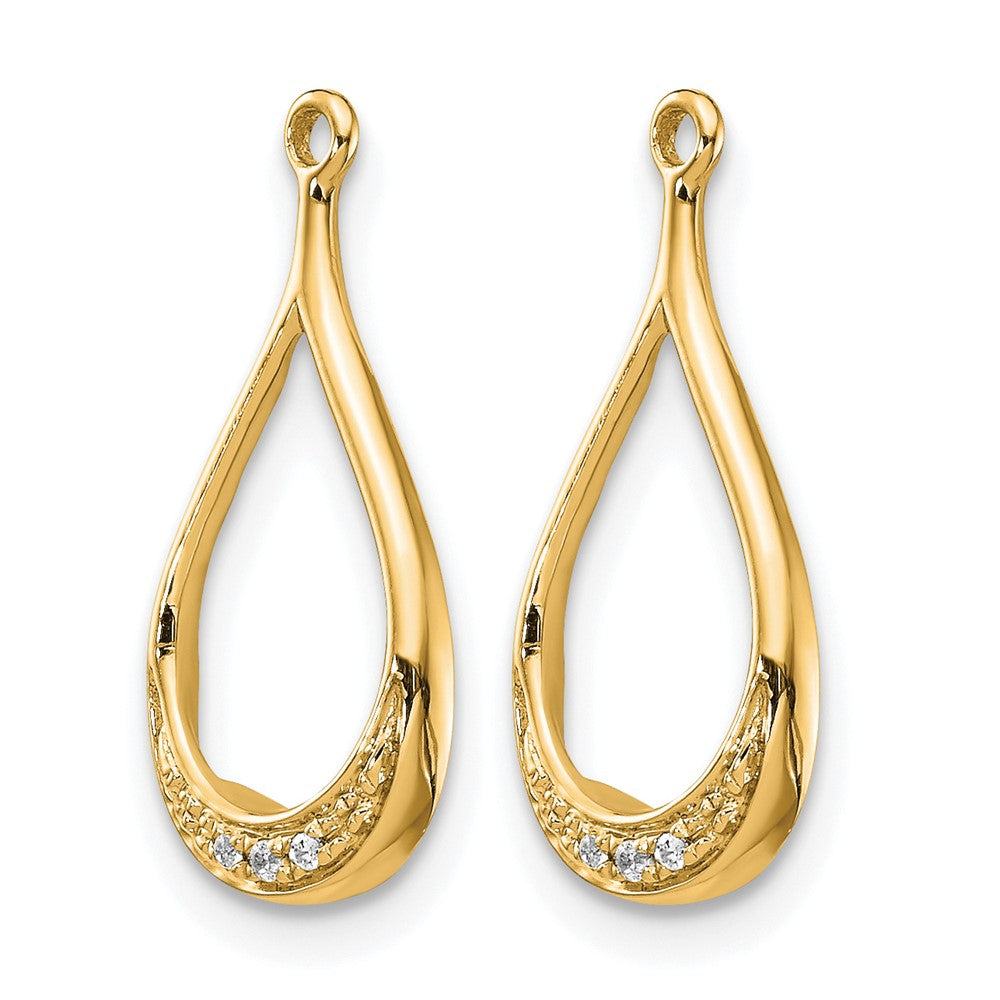 14K Yellow Gold Diamond Earring Jackets
