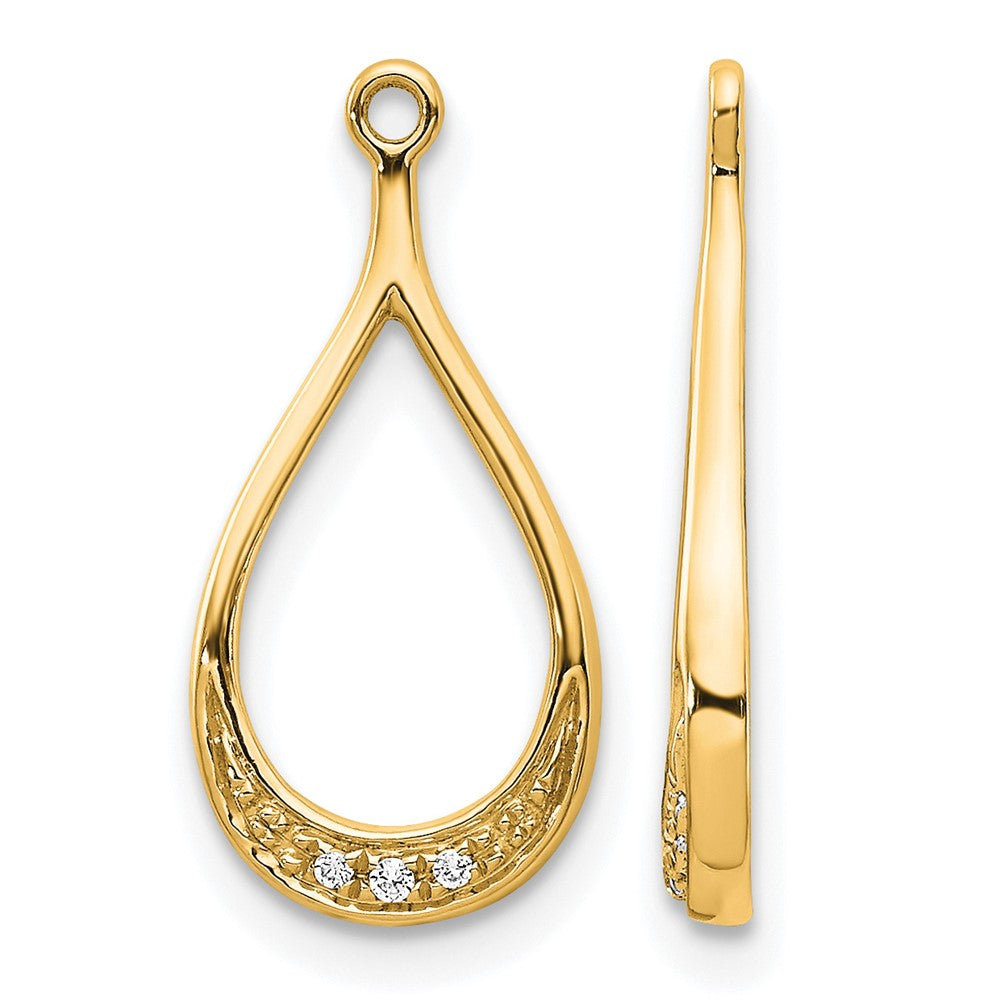 14K Yellow Gold Diamond Earring Jackets