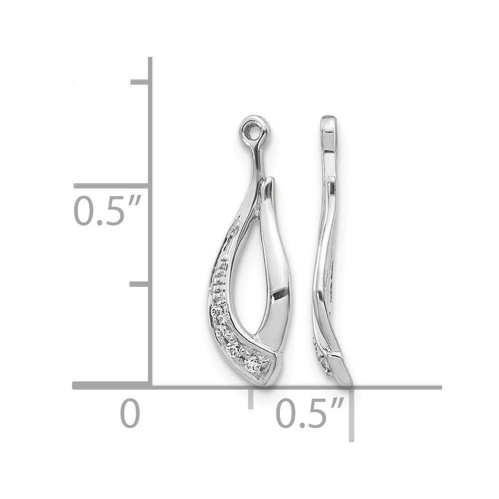 10k White Gold Twisted Teardrop Diamond Earring Jackets