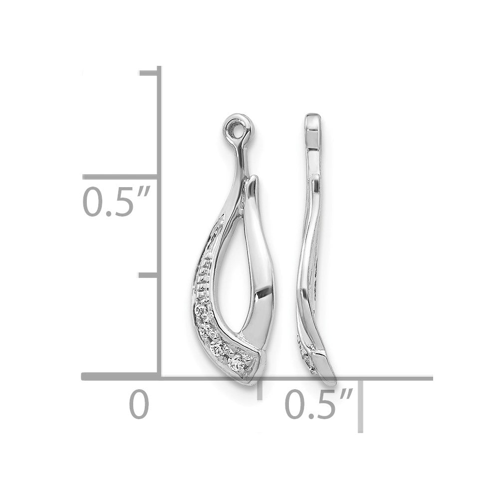 14k White Gold Twisted Teardrop Diamond Earring Jackets