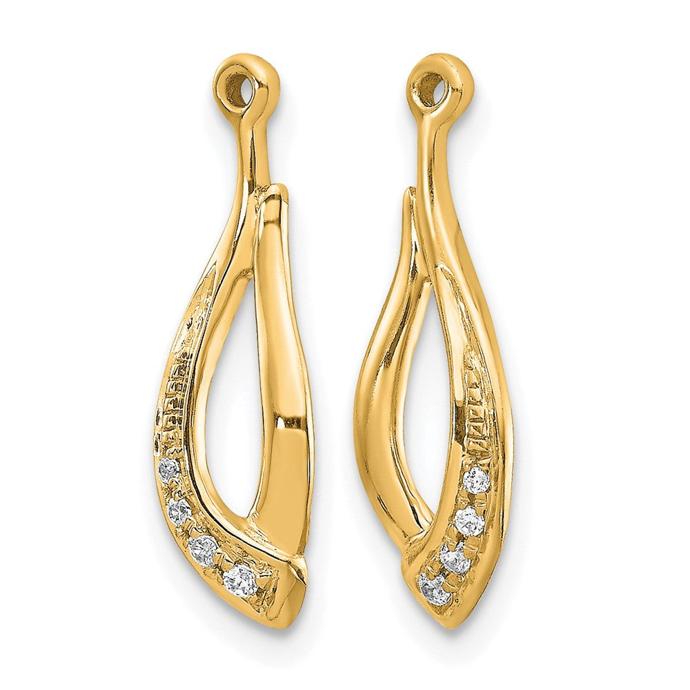 14k Twisted Teardrop Diamond Earring Jackets