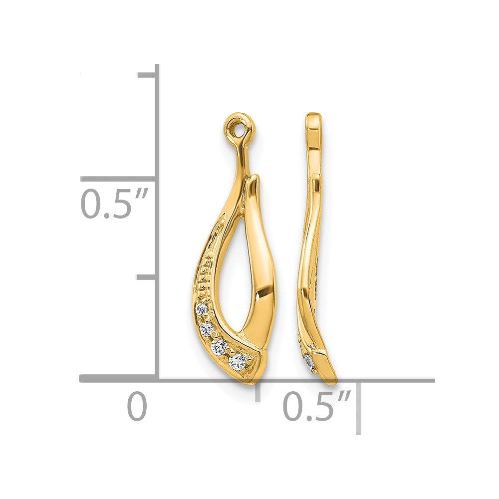 14k Twisted Teardrop Diamond Earring Jackets
