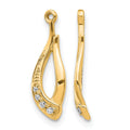 14k Twisted Teardrop Diamond Earring Jackets