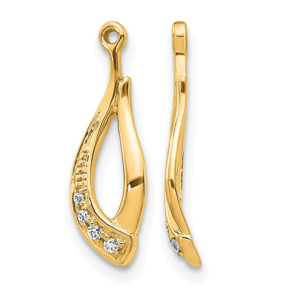 14k Twisted Teardrop Diamond Earring Jackets