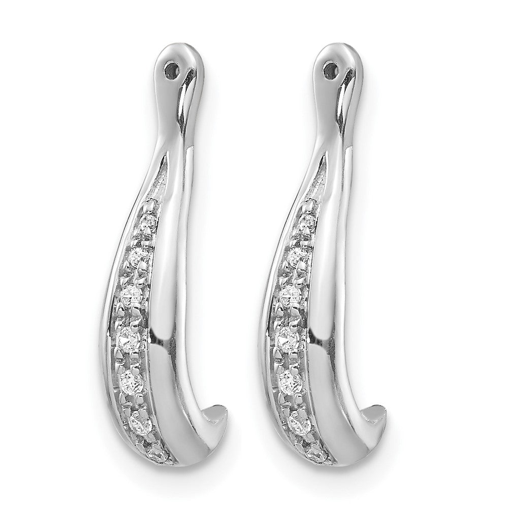 14k White Gold Diamond Earring Jackets