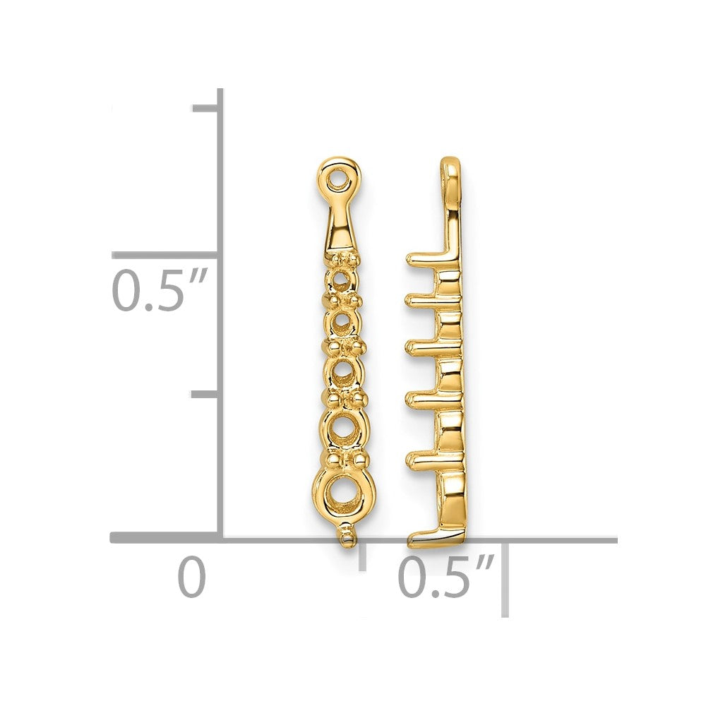14k 5-Stone Dangle Diamond Earrings Jacket Mountings