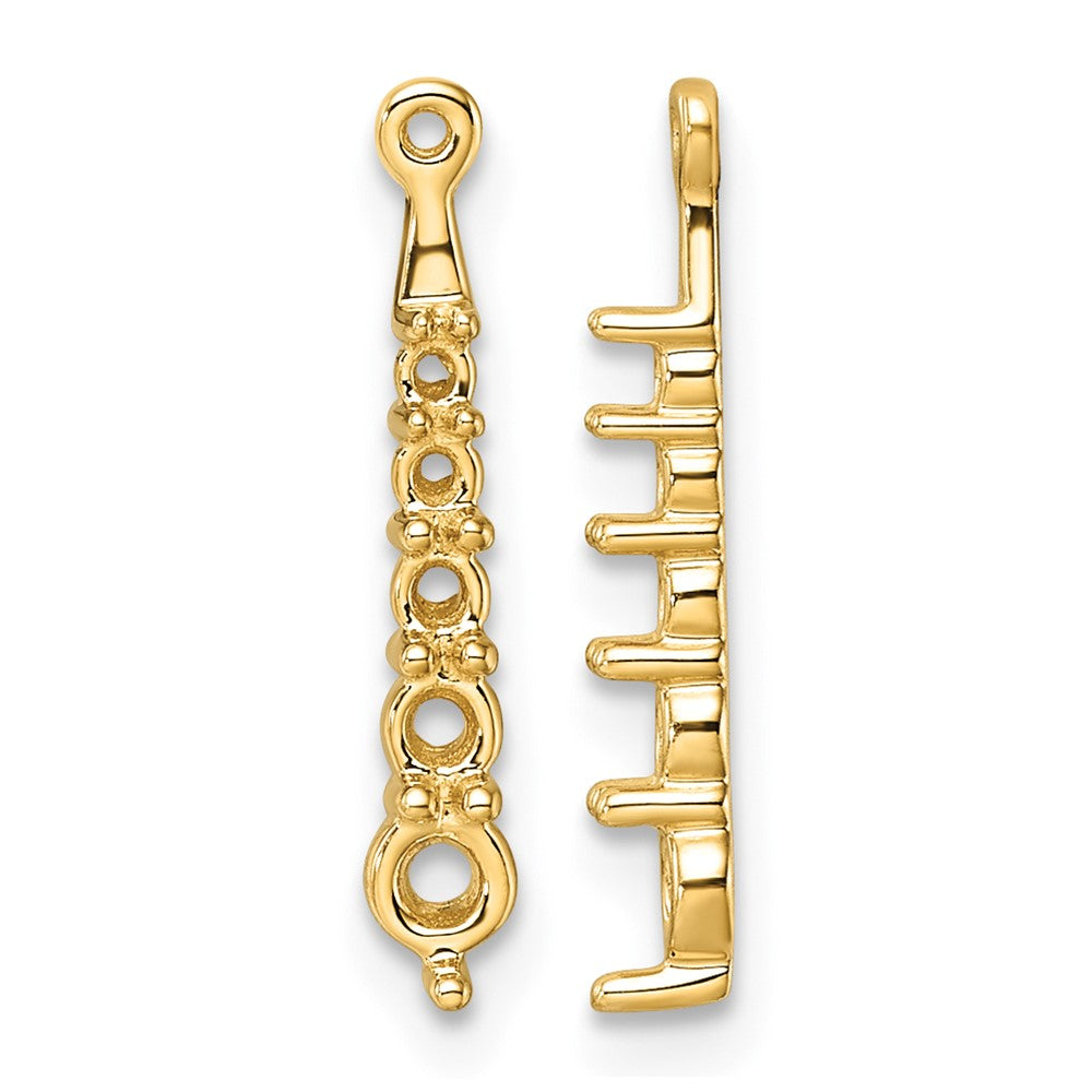 14k 5-Stone Dangle Diamond Earrings Jacket Mountings