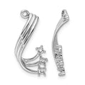 14k White Gold Fancy Twist Diamond Earrings Jacket Mountings
