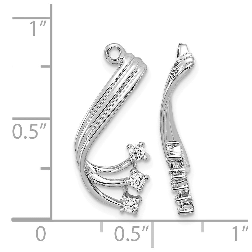 14k White Gold AA Fancy Twist Diamond Earring Jacket