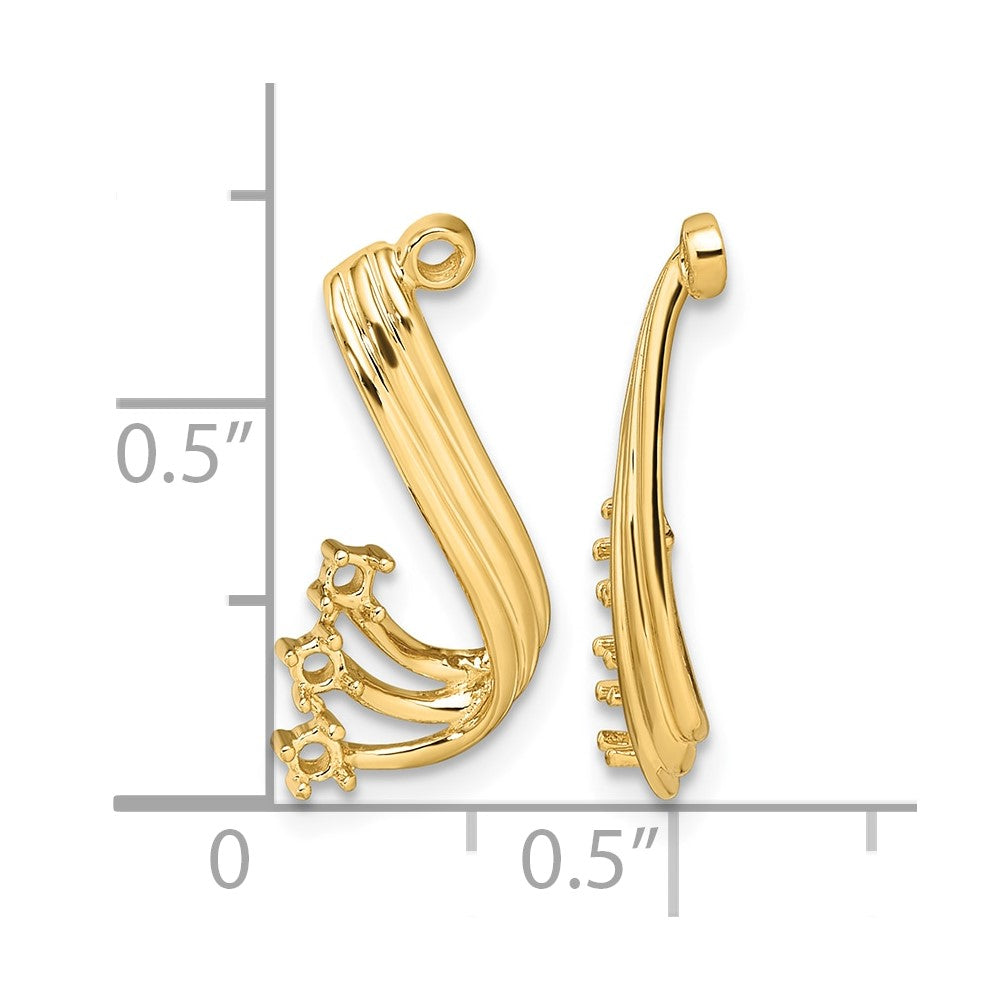 14k Fancy Twist Diamond Earrings Jacket Mountings