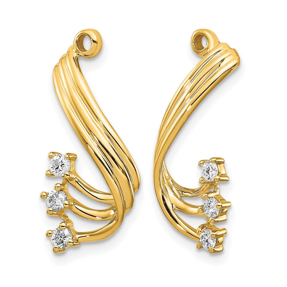 14k AA Fancy Twist Diamond Earring Jacket