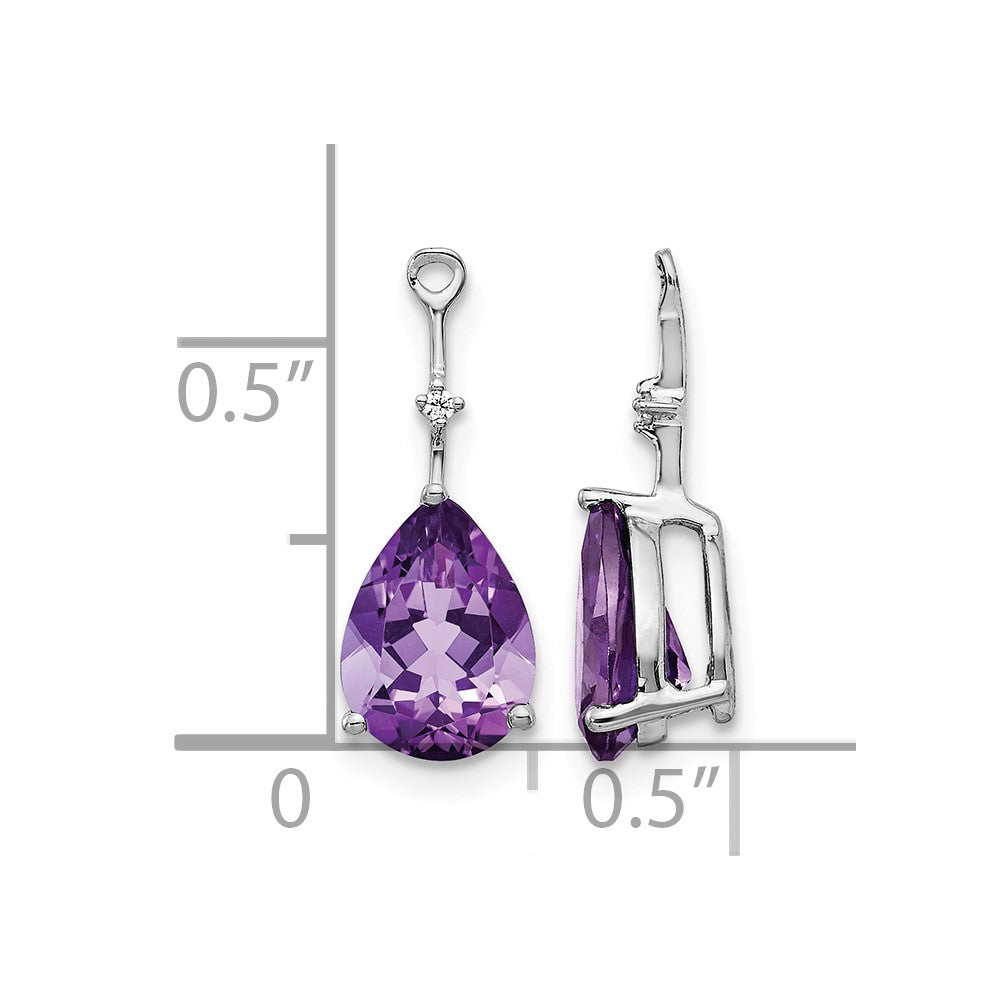 14k White Gold Diamond and Amethyst Earring Jackets