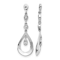 14k White Gold Teardrop Dangle Diamond Earring Jackets