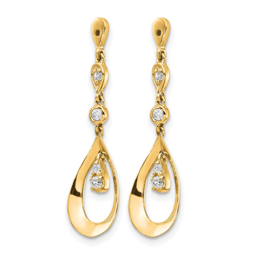 14k Teardrop Dangle Diamond Earring Jackets