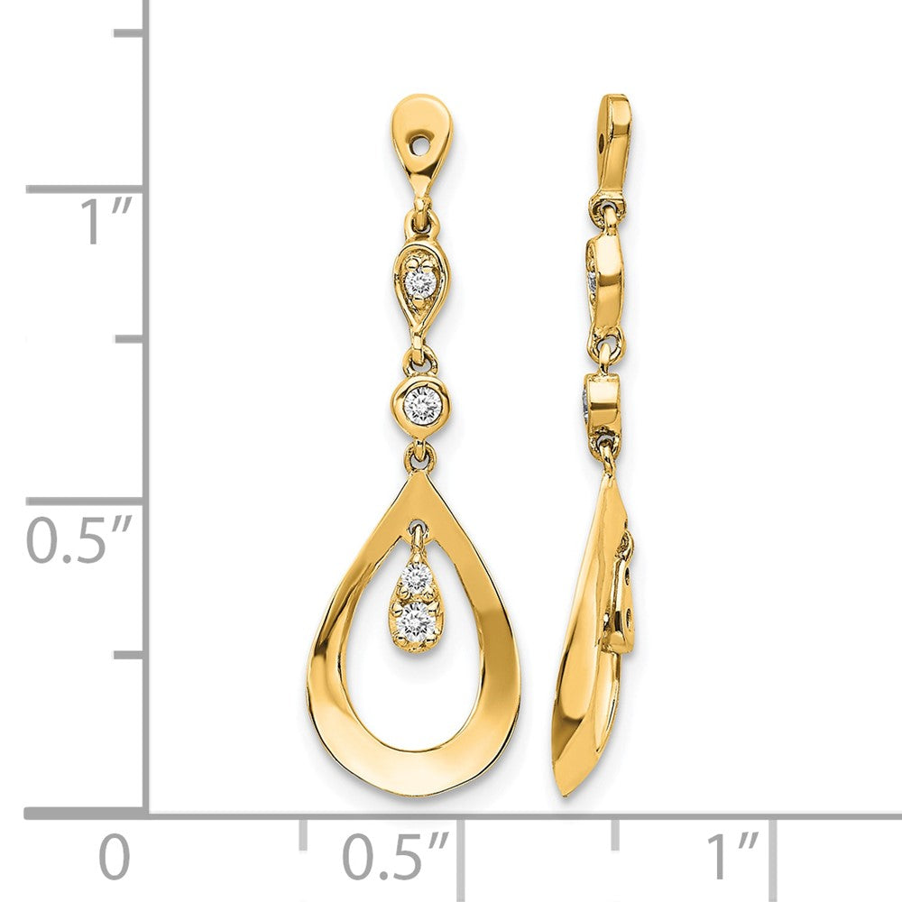 14k Teardrop Dangle Diamond Earring Jackets