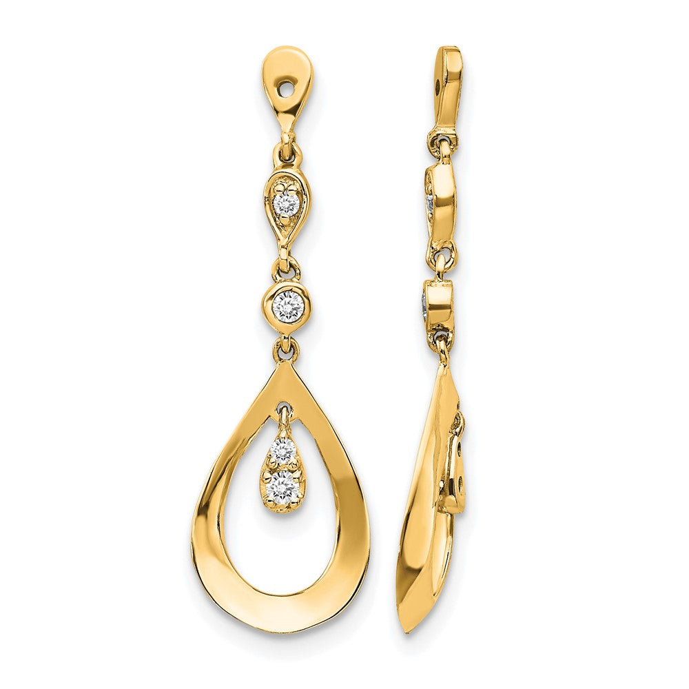 14k Teardrop Dangle Diamond Earring Jackets