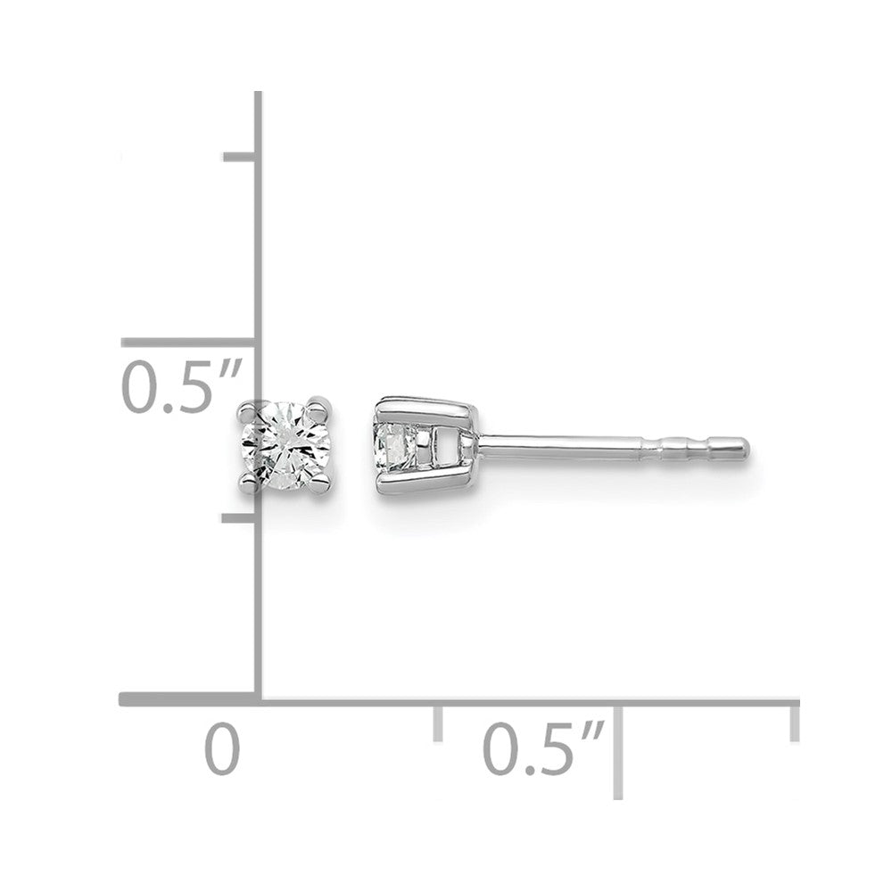 10k White Gold Round 4-Prong .20ct. Diamond Stud Earrings