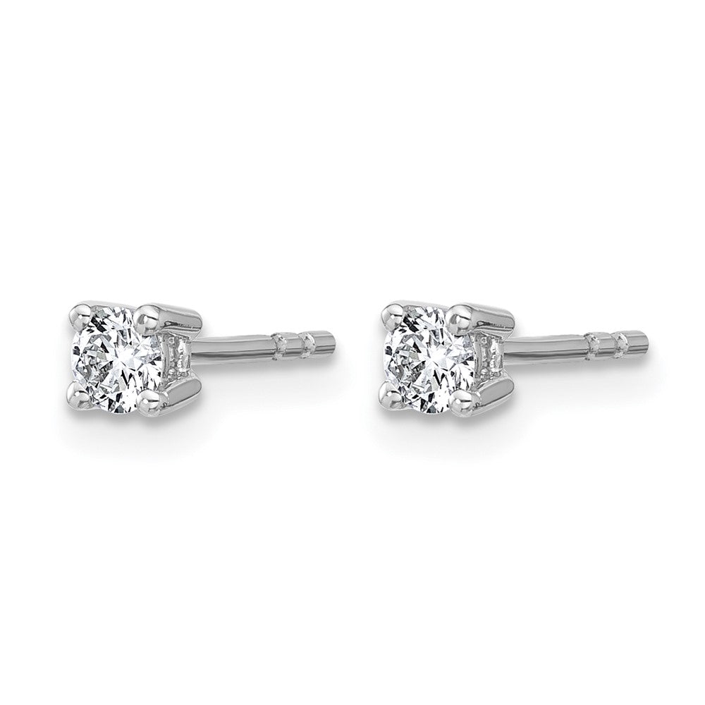 10k White Gold Round 4-Prong .25ct. Diamond Stud Earrings