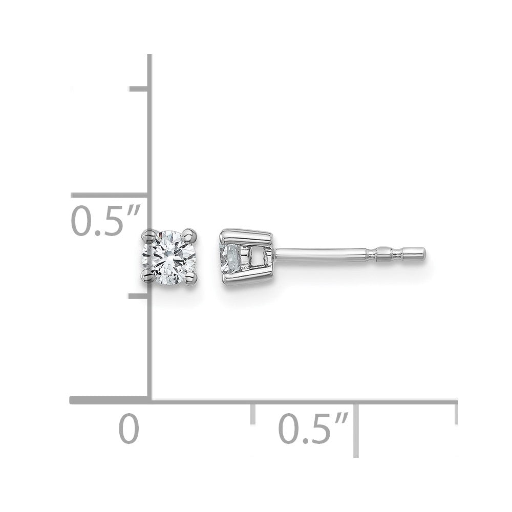 10k White Gold Round 4-Prong .25ct. Diamond Stud Earrings