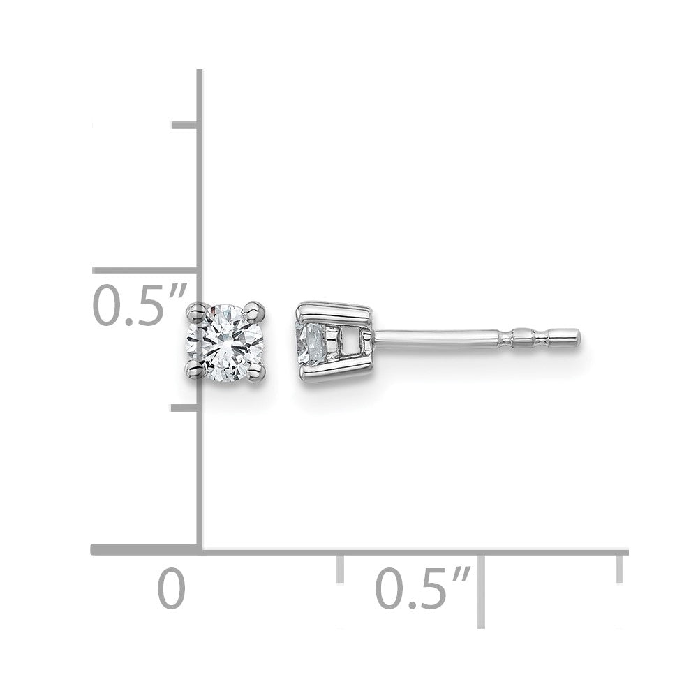 10k White Gold Round 4-Prong .33ct. Diamond Stud Earrings