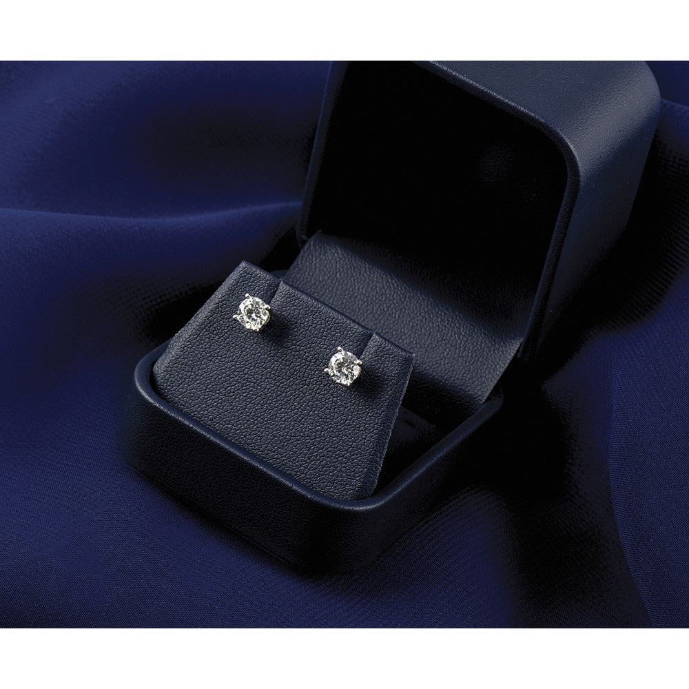 10k White Gold Round 4-Prong .50ct. Diamond Stud Earrings