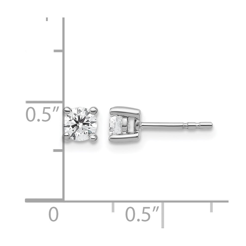10k White Gold Round 4-Prong .50ct. Diamond Stud Earrings