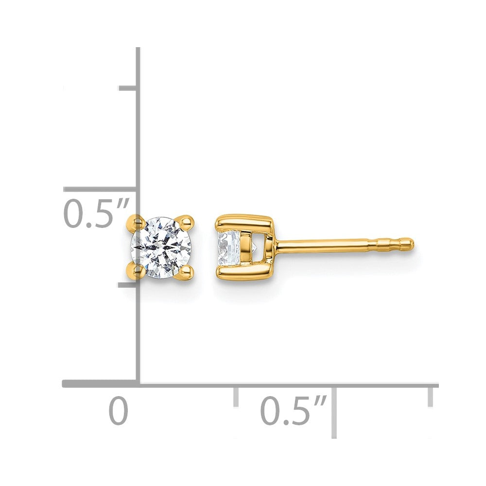 10k Round 4-Prong .50ct. Diamond Stud Earrings