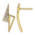 14K Polished Diamond Geometric Fashion Post Earrings