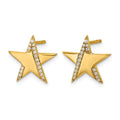14K Polished Diamond Star Post Earrings