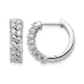14k White Gold Diamond Hinged Hoop Earrings