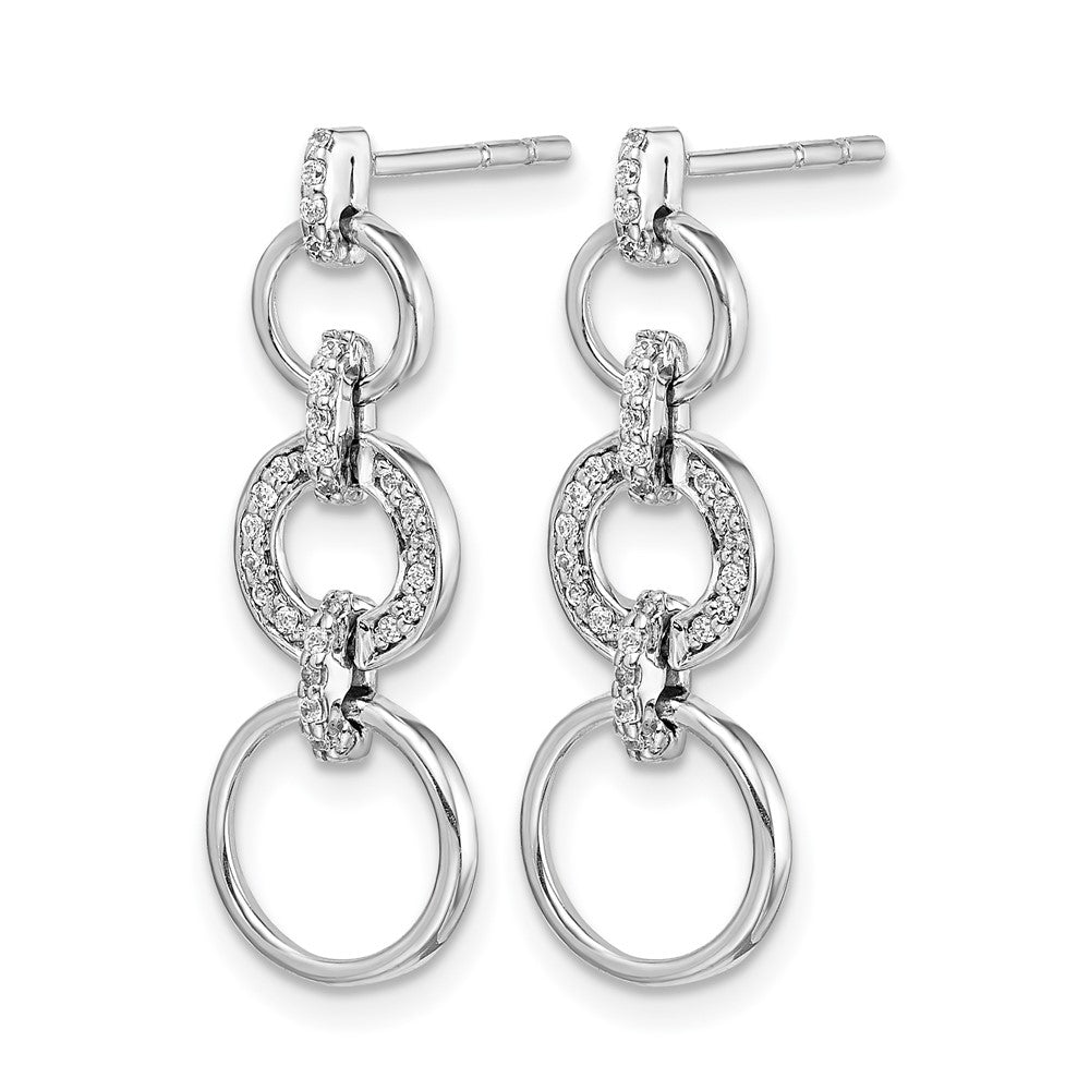 14k White Gold Diamond Fancy Dangle Earrings