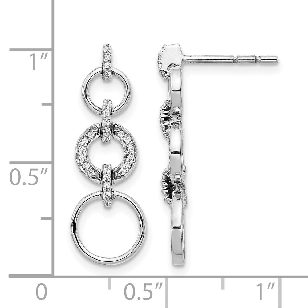 14k White Gold Diamond Fancy Dangle Earrings