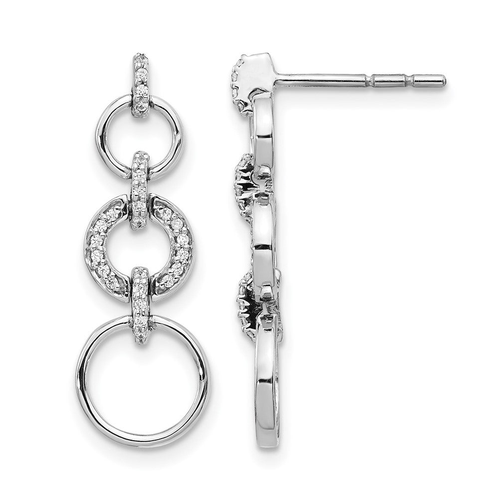 14k White Gold Diamond Fancy Dangle Earrings
