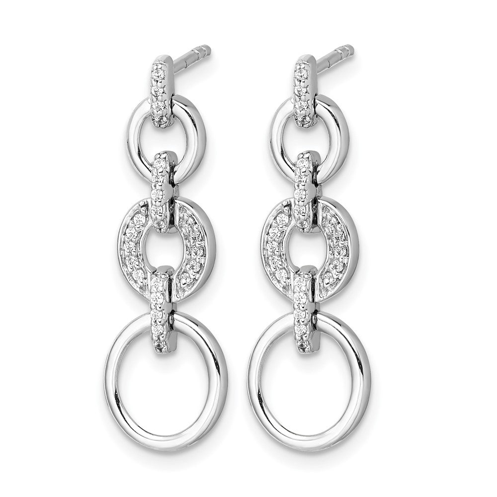 14k White Gold Diamond Fancy Dangle Earrings