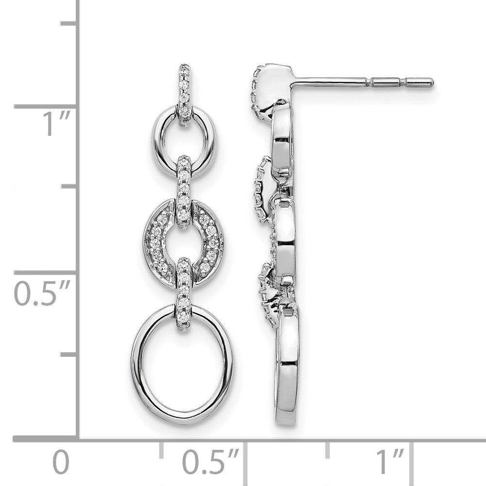 14k White Gold Diamond Fancy Dangle Earrings