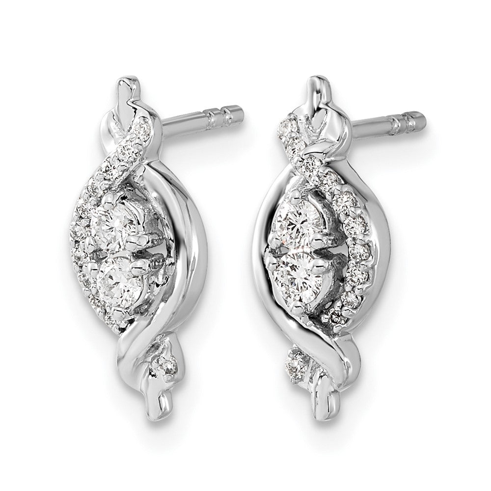 14k White Gold Diamond Fancy Earrings