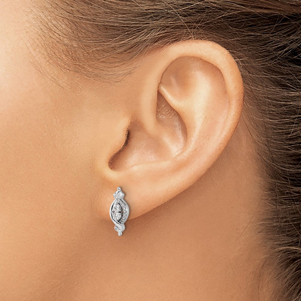 14k White Gold Diamond Fancy Earrings