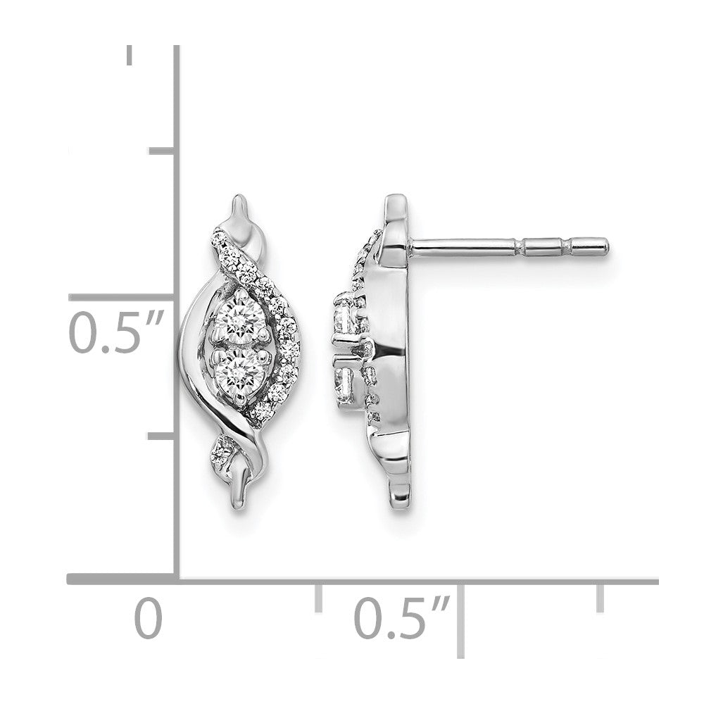 14k White Gold Diamond Fancy Earrings