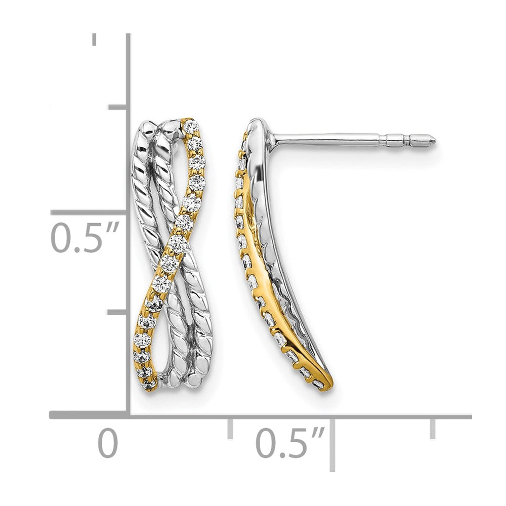 14k Two-tone Diamond Fancy Earrings