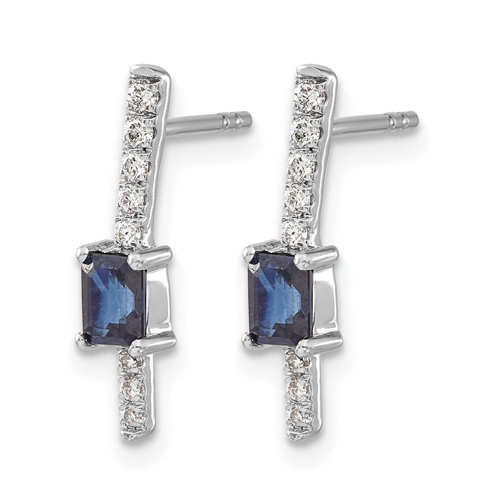 14k White Gold Diamond and Sapphire Fancy Earrings