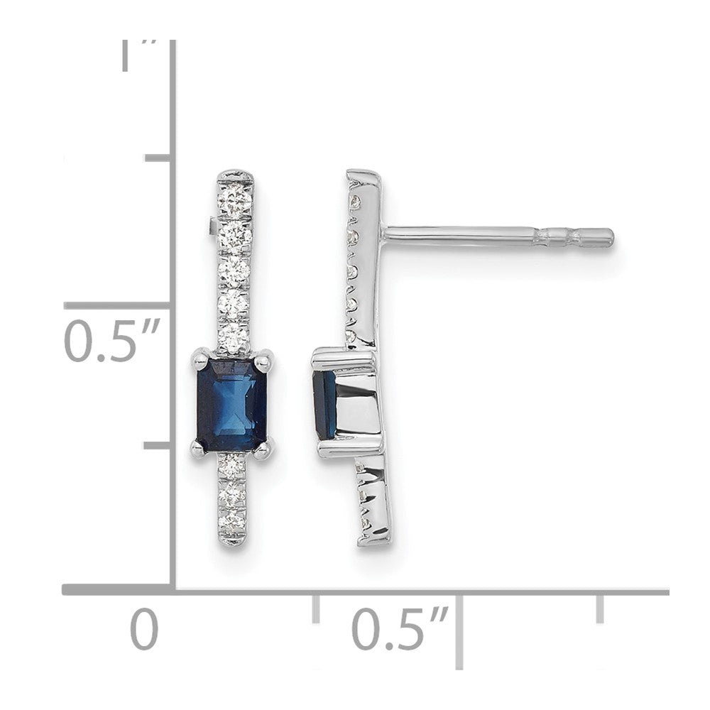 14k White Gold Diamond and Sapphire Fancy Earrings