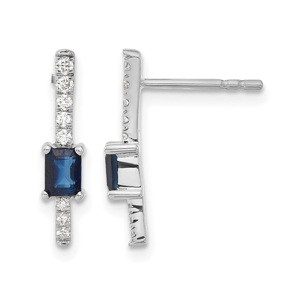 14k White Gold Diamond and Sapphire Fancy Earrings