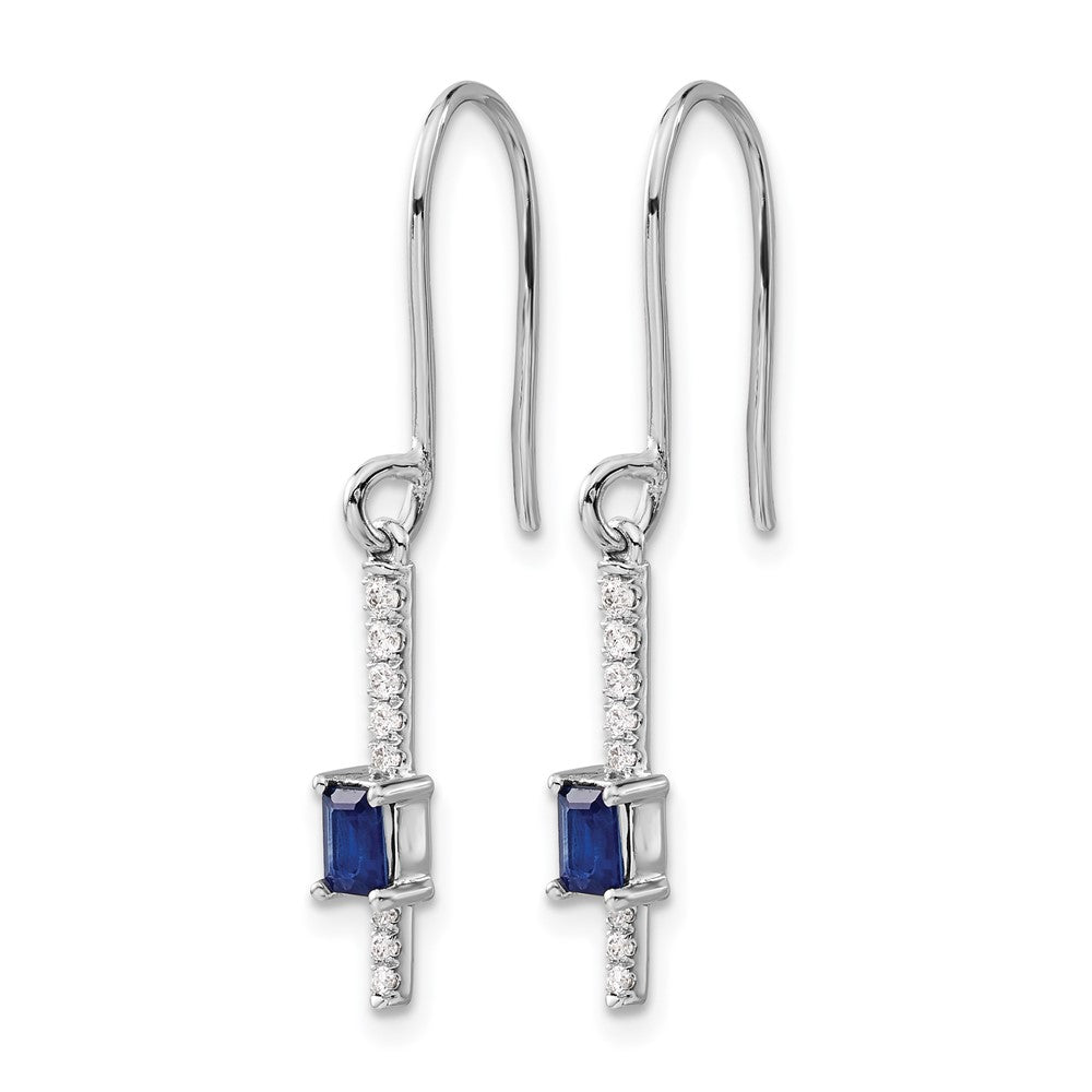 14k White Gold Diamond and Sapphire Fancy Earrings