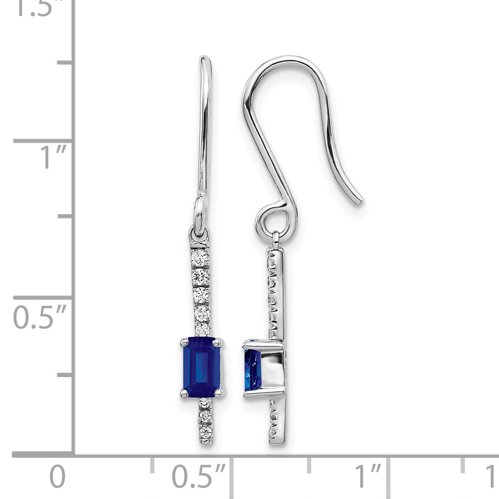 14k White Gold Diamond and Sapphire Fancy Earrings