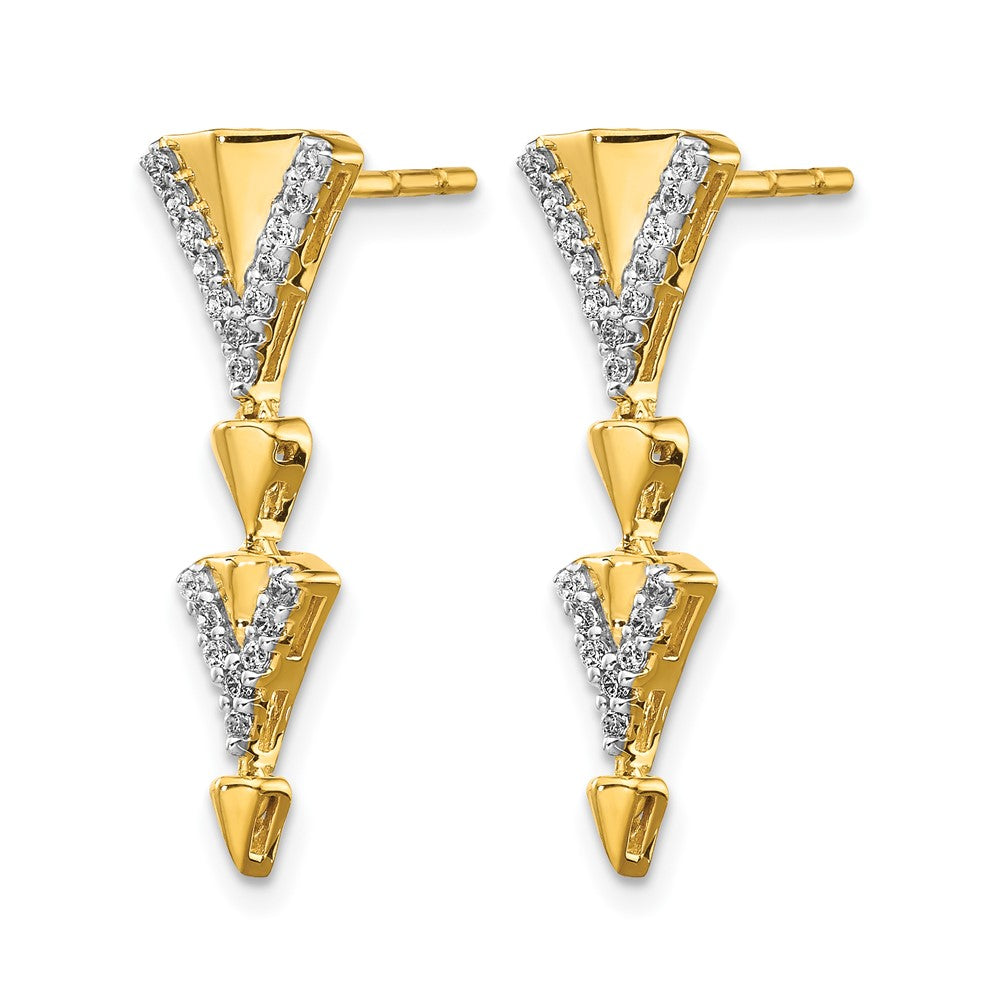 14k Diamond Fancy Post Dangle Earrings