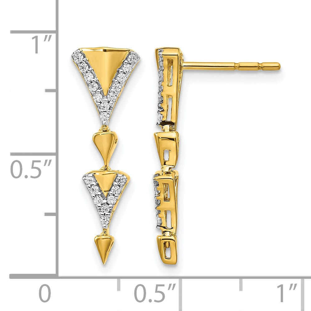 14k Diamond Fancy Post Dangle Earrings
