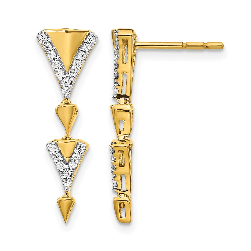 14k Diamond Fancy Post Dangle Earrings